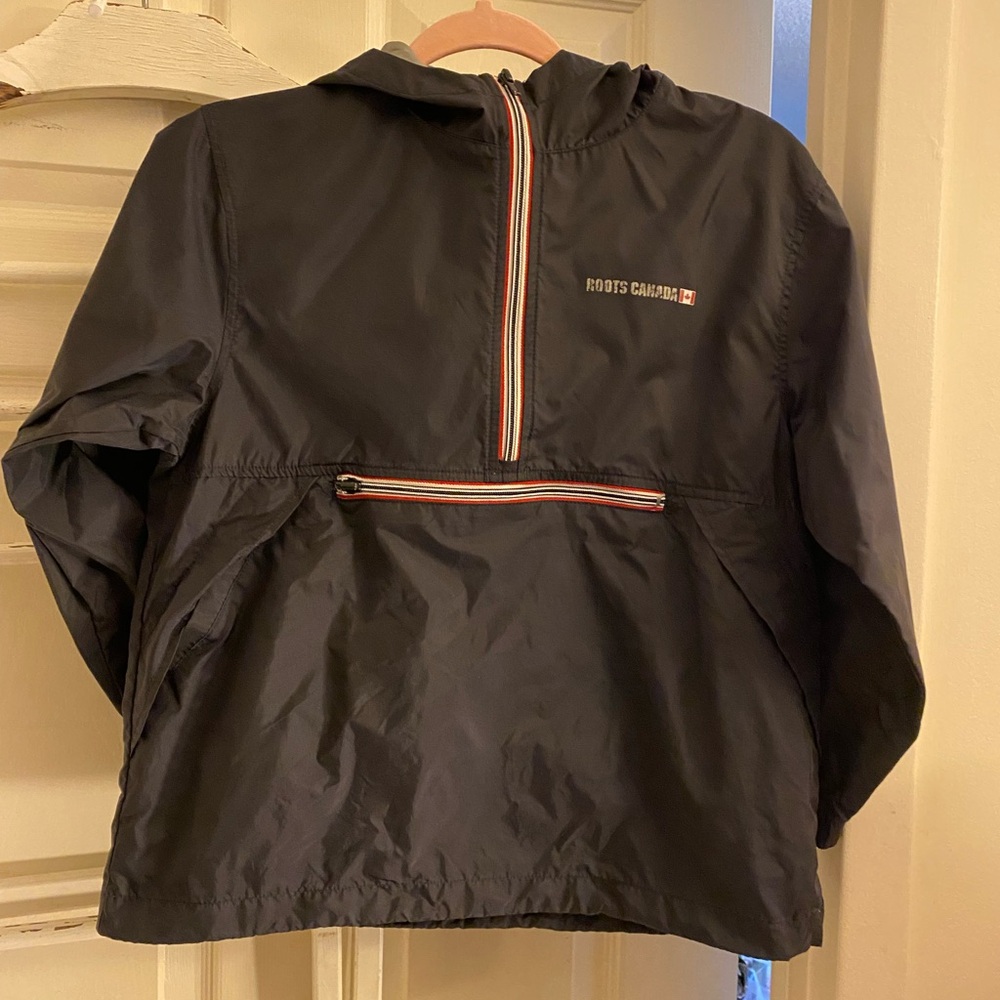 Roots Kids Raincoat in Black with Red Accents